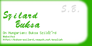 szilard buksa business card